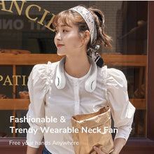 Load image into Gallery viewer, Portable Neck Fan, 4000 mAh Rechargeable Hands Free Bladeless Fan,3 Speeds-white