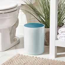 Load image into Gallery viewer, Swing Lid Bathroom Bin – Small Round Rubbish Bin  NMint Blue/Teal Blue