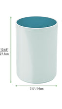 Load image into Gallery viewer, Swing Lid Bathroom Bin – Small Round Rubbish Bin  NMint Blue/Teal Blue
