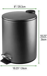 Bathroom Round Pedal Bin–5L Kitchen Bin with Pedal,Lid and Plastic Bucket Insert