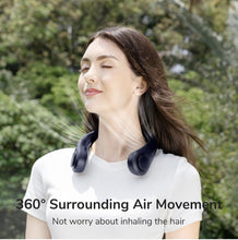 Load image into Gallery viewer, Portable Neck Fan, 4000 mAh Rechargeable Hands Free Bladeless Fan,3 Speeds-Blue