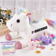 Load image into Gallery viewer, Unicorn Gift for Girls Stuffed Mommy Unicorn with 2 Baby Unicorns in Her Tummy