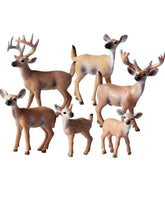 Load image into Gallery viewer, Animal Figures-6pcs Realistic White Tailed Deer Figurines Plastic Forest  Animal