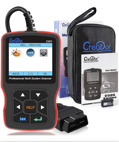 Creator C500 Auto Diagnostic Scanner for OBDII / EOBD /for BM-W/ for Honda/ for Acura Multiple languages with color LCD display