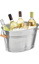 Load image into Gallery viewer, Metal Drinks Cooler – Decorative Champagne Bucket with Wood Handles Ice Bucket