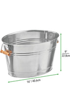 Load image into Gallery viewer, Metal Drinks Cooler – Decorative Champagne Bucket with Wood Handles Ice Bucket