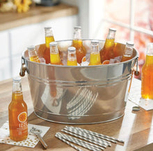 Load image into Gallery viewer, Metal Drinks Cooler – Decorative Champagne Bucket with Wood Handles Ice Bucket