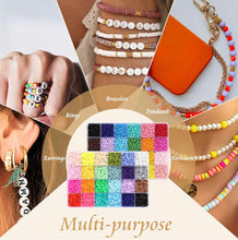 Load image into Gallery viewer, Ultimate DIY Bracelet Making Kit - 9600pcs Glass Seed Beads &amp; Polymer Clay Heishi Beads