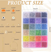 Load image into Gallery viewer, Ultimate DIY Bracelet Making Kit - 9600pcs Glass Seed Beads &amp; Polymer Clay Heishi Beads