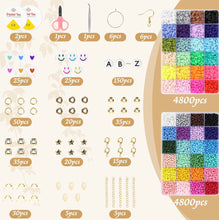 Load image into Gallery viewer, Ultimate DIY Bracelet Making Kit - 9600pcs Glass Seed Beads &amp; Polymer Clay Heishi Beads