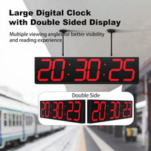 Load image into Gallery viewer, Large Double-Sided Digital Wall Clock 27.6” – LED Display with Timer, Temperature &amp; Date, Ultra Bright Hanging Clock for Offices, Gyms, Hospitals &amp; Home
