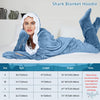 Shark Blanket Hoodie - Cozy Flannel Shark Wearable Blanket for Adults & Kids, Funny Shark Costume Sleeping Bag, Oversized Soft Hoodie Blanket