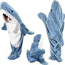 Load image into Gallery viewer, Shark Blanket Hoodie - Cozy Flannel Shark Wearable Blanket for Adults &amp; Kids, Funny Shark Costume Sleeping Bag, Oversized Soft Hoodie Blanket