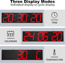 Load image into Gallery viewer, Large Double-Sided Digital Wall Clock 27.6” – LED Display with Timer, Temperature &amp; Date, Ultra Bright Hanging Clock for Offices, Gyms, Hospitals &amp; Home